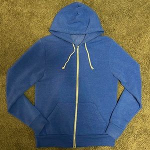 Alternative Apparel Hoodie Mens Medium Blue Heather Zip Up Like New